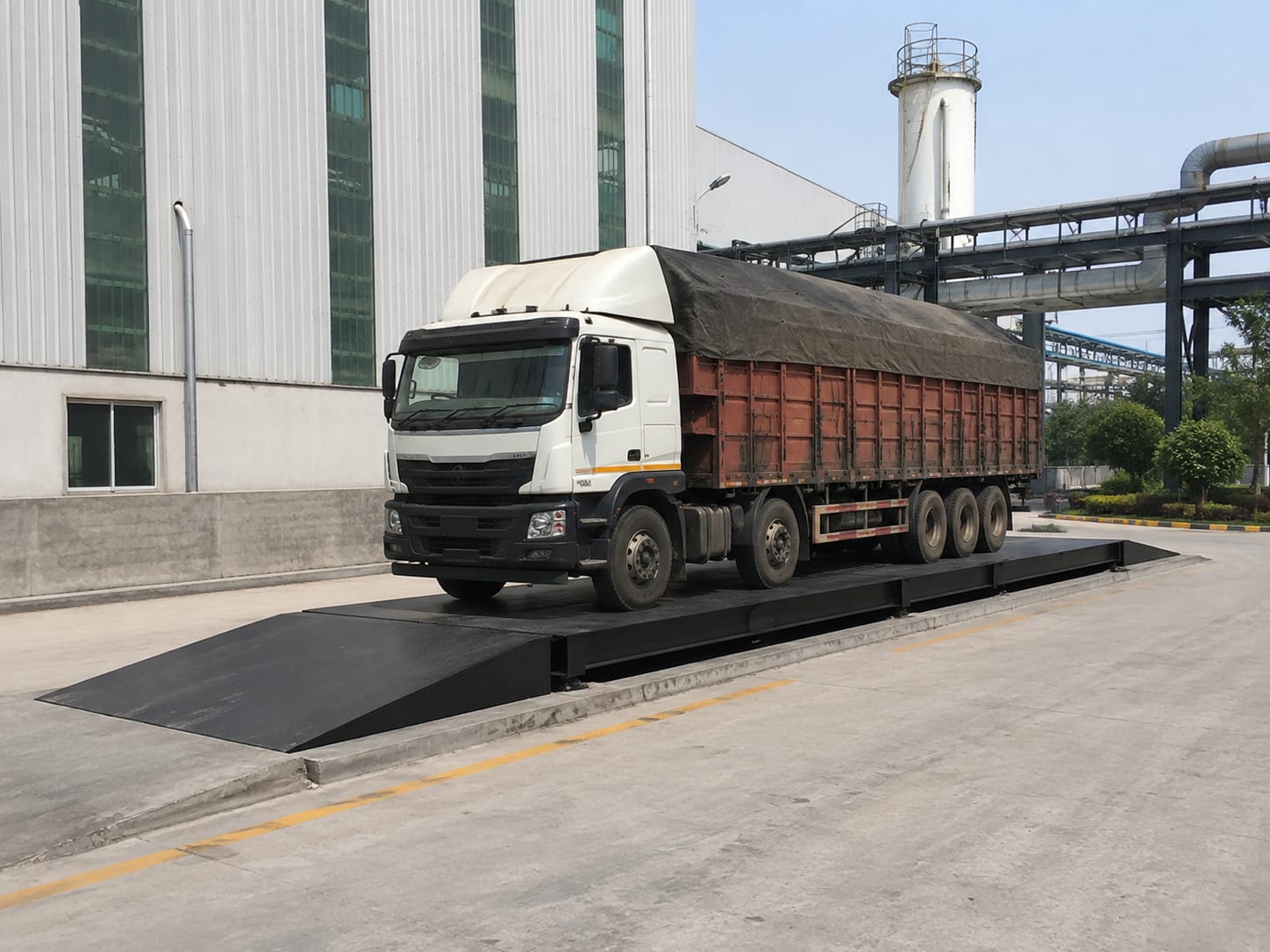 Caliber Scales electronic weighbridge installed at an industrial site
